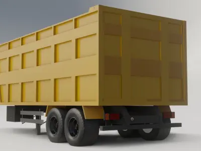 Agricultural Trailer Low-poly 3D model