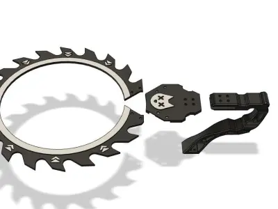 Cyberpunk Techwear ChainSaw Halo 3D STL File 3D print model