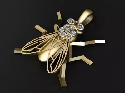 Diamond Fly Pendant 3D print model