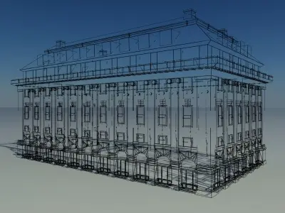 Classical Style Building historic Low-poly 3D model