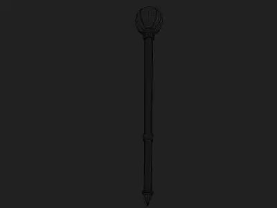 Scepter With Glass Ball Low Poly 3D model