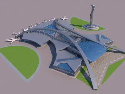 0194 - Airport Building 3D model