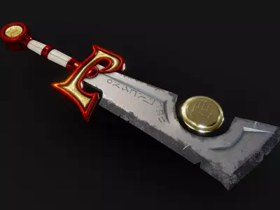 Ashbringer sword midpoly Low-poly 3D model