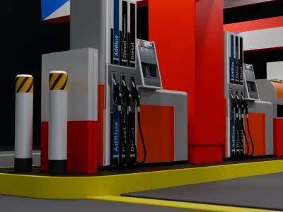 Fuel Station Free 3D model