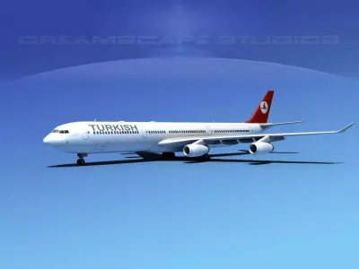 Airbus A340-600 Turkish Air 3D model
