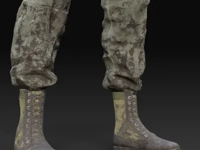 Vietnam War American Soldier Rigged Low-poly 3D model