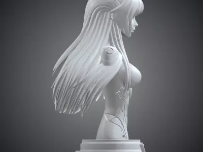 Cybernetic Pilot Girl Bust PM-280 3D print model