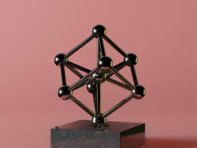 Plain Steel Atomium Decorative Replica Free 3D model