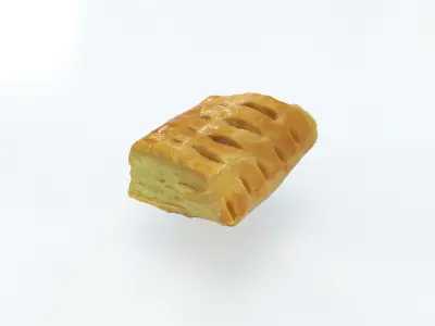 Pie Puff Bread Cake Part Low-poly 3D model