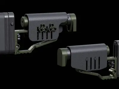 CRC 5001 Rifle Stock Low-poly 3D model