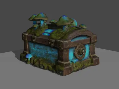 Fantasy Cartoon Chest Treasure Free 3D model