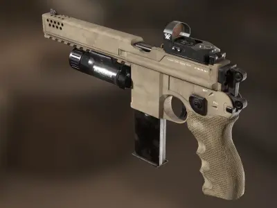 Mauser C96 Sand Tacticool Low-poly 3D model