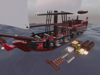 LEGO - GERMAN SLOOP - KLEINE JAGERIN - Rogue Film Productions 3D model