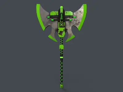 Sci-Fi Axe V4 - 08 Low-poly 3D model