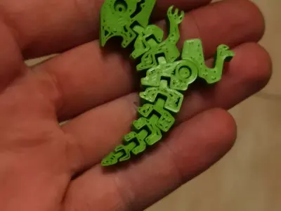 Flex Dino Keychain Low-poly 3D model