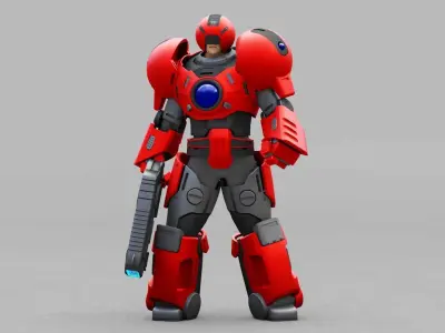 EXOSKELETON SOLDIER TROMOS RIGGED 3D model