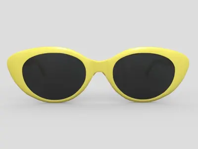 Sunglasses 2 cat eye Low-poly 3D model