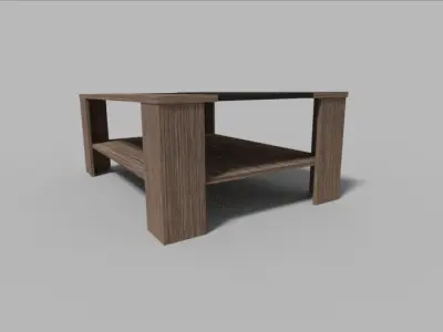 Table coffee with shelf Free low-poly 3D model