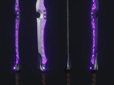 Fantasy Sword - Orks Misery Low-poly 3D model