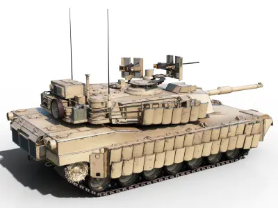 3 coatings of USA ARMY M1A2 SEP V3 Abrams Main Battle Tank Low-poly 3D model
