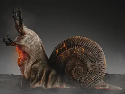 Dark Fantasy Snail Low-poly 3D model