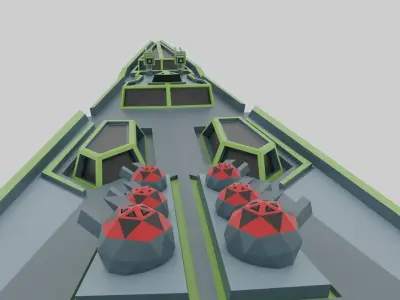 Space Destroyer Low-poly 3D model