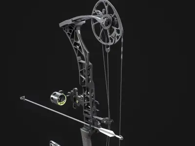 Modern Compound Bow Low-poly 3D model