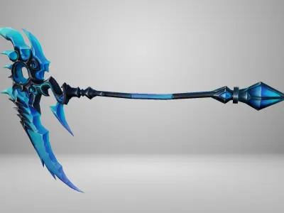 Ice Scythe Low-poly 3D model