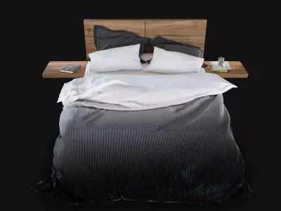 Bedroom ombre duvet cover Free 3D model