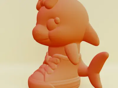 Baby Tralalero Tralala Girl Italian brainrot Printable 3D print model