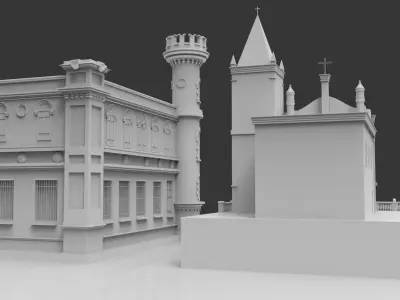 Church exterrior HIGH DETAIL 3D model