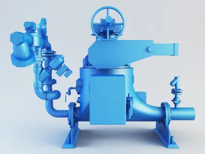 Ash vessel GA pump Low-poly 3D model