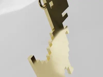 Chrome No Internet Dino Pendant ready for 3D printing Free 3D print model