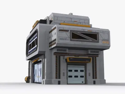 Sci-Fi Industrial x14 Low-poly 3D model