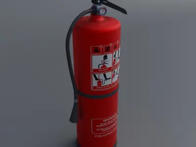 Fire Equipment Set Fire Extinguisher Cabinet Alarm PBR Material Low-poly 3D model