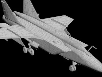 Russian MiG 31 Foxhound interceptor fighter jet 3D model