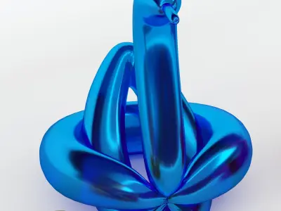 balloon swan sculpture 3D model