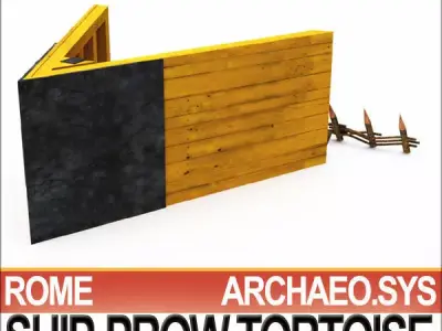 Ancient Rome Ship Prow Tortoise Siege Machinery 3D model