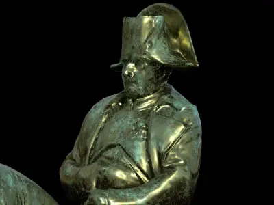 Napoleon Brass Statue Low-poly 3D model