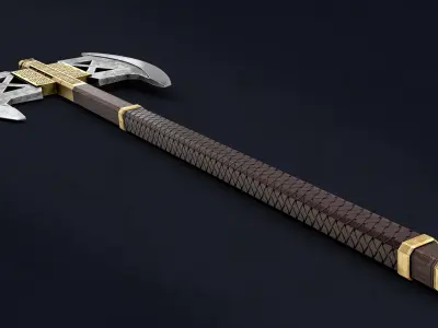 Gimli Battle Axe - Lord of the Rings Low-poly 3D model