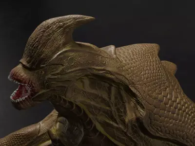 Warrier monster Low-poly 3D model