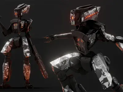Jackal Scifi Robot 3D model