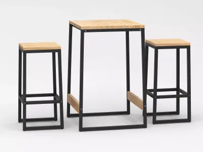 Merry Products Garden Table and Chairs 3D model
