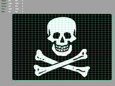Jolly Roger 3d Flag 3D model