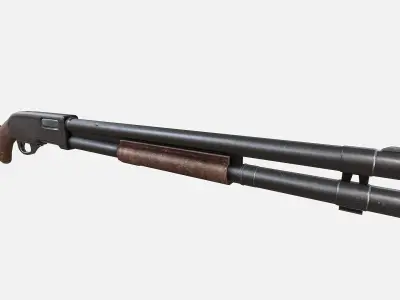 Remington Shotgun Low-poly 3D model