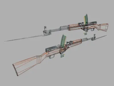 Chinese Type 56 SKS Rifle 3D model