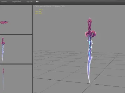Coiling Dragon Sword Low-poly 3D model