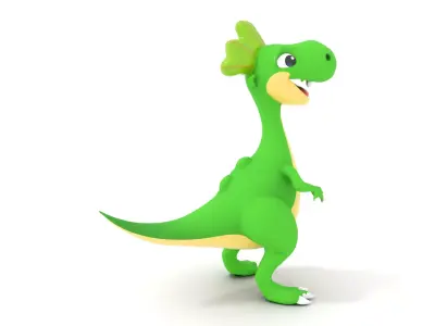Playful Dinosaur Cartoon model pack Low-poly 3D model