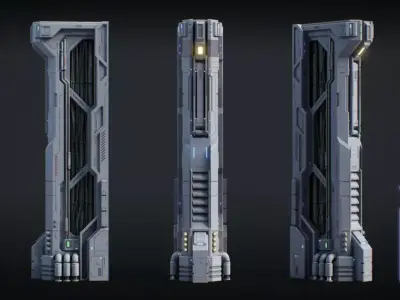 Sci Fi Parts Kit Pack Vol 02 B PBR Free low-poly 3D model