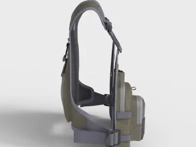 BASSDASH FISHING VEST Low-poly 3D model